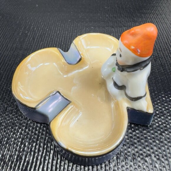 VINTAGE JAPAN CLOWN PIXIE LUSTERWARE ASHTRAY PLAYING CARD CLUB TRINKET DISH - Picture 9 of 13